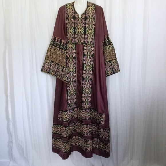 Couture Kurta Embellished Dress 3XL Long Stretch Satin Beaded Embroidery Party - Picture 1 of 12
